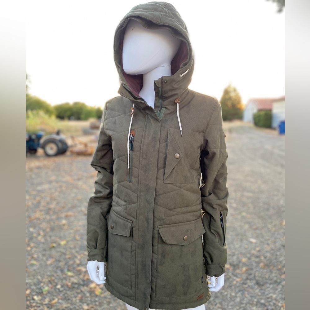 RIDE Snowboarding Canvas Coat - Olive Green - SM